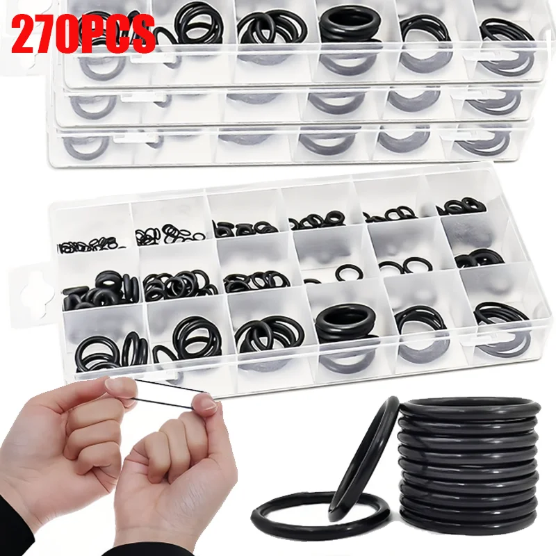 Nitrile Rubber Round O Ring Plumbing Sealing Gasket Assortment Kit Elastic Oil Resist Washer Car Repair Gaskets Faucet Washers