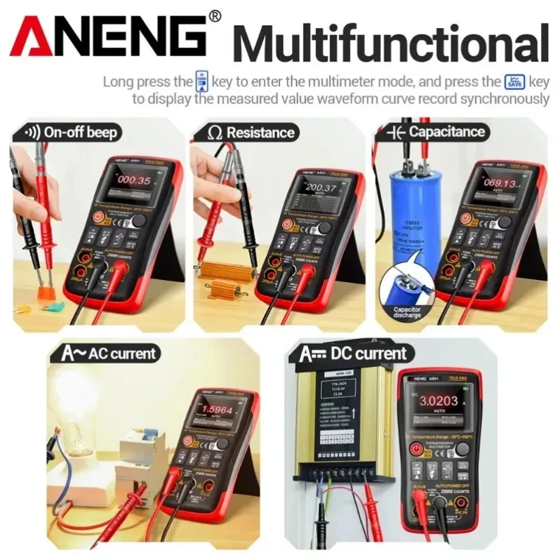 

ANENG AR01 Thermal Imaging Multimeters USB Type-c Charge 1000V 25000 Counts Tester 250MOhm Multimetro TFT Display Test Tools
