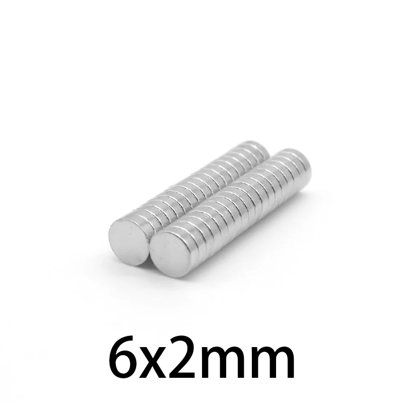 50/100/200/300/500/1000PCS 6x2 Mini Small Round Magnets Strong 6mm x 2mm N35 Circular Permanent Neodymium Magnet Disc 6x2mm 6*2