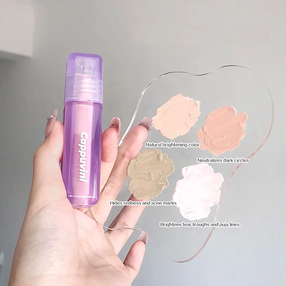 Cappuvini ベルベット ハイライター コンシーラー リキッド カバー ニキビ跡 くま 肌の色を明るくする 保湿 長時間持続するメイクアップ