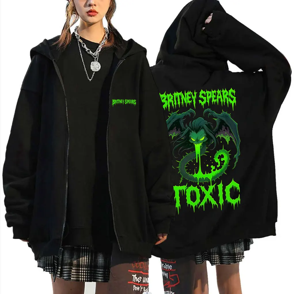 

Britney Spears Toxic Zipper Hoodie Men Women Clothing Casual Vintage Oversized Zip Up Jacket Unisex Fashion Zip Up Sweatshirt