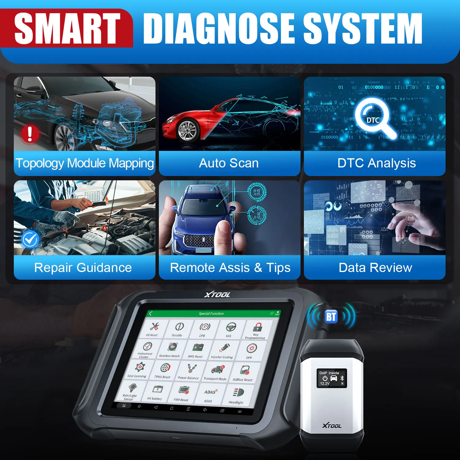 Newest XTOOL D9EV Car Diagnostic Tool & Energy Vehicle 2 In1 Analyzer For BYD For Tesla D9EV Automotive Scanner Battery Tester view 5