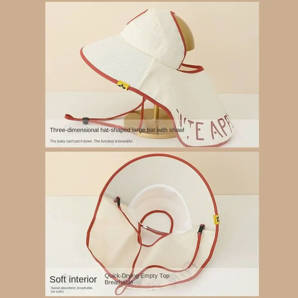 Foldable Sun Hat with Neck Flap Adjustable UV Protection Big Brim Sunhat Breathable Quick-drying Summer Beach Cap Outdoor