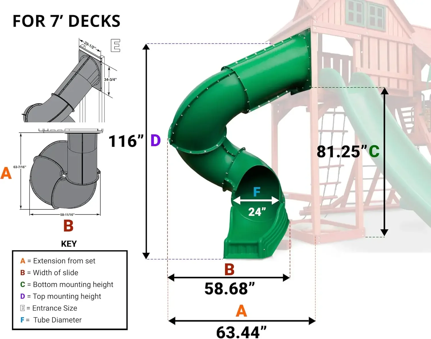 Swing-N-Slide 1,20 meter, Groen