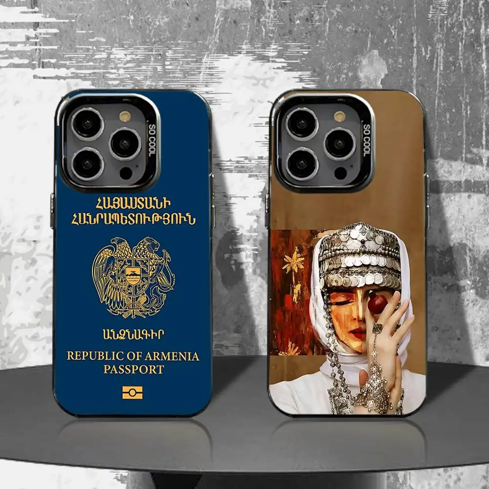 

Armenia Phone Case For iPhone 16,15,14,13,12,11,Pro,XS,Max,Plus,Mini,SE4,E Black Matte Shockproof Cover