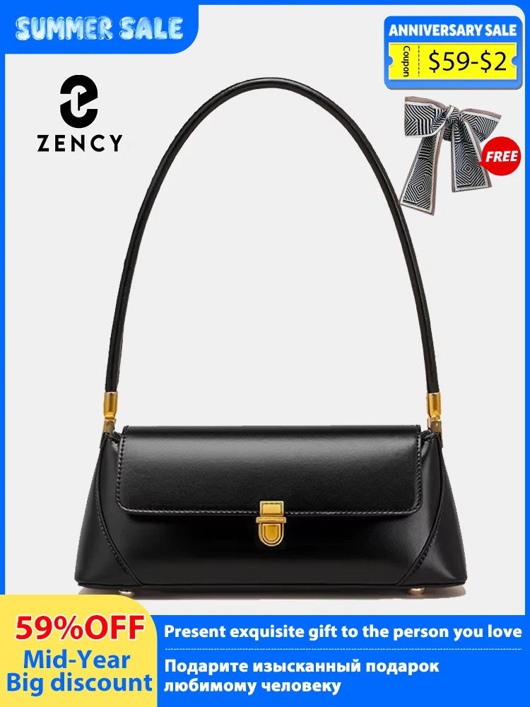 Zency High End Designer Handbags Fashion Women Leather Shoulder Bag French Style Bags Ladies Underarm Bag Zip Closure For Dating