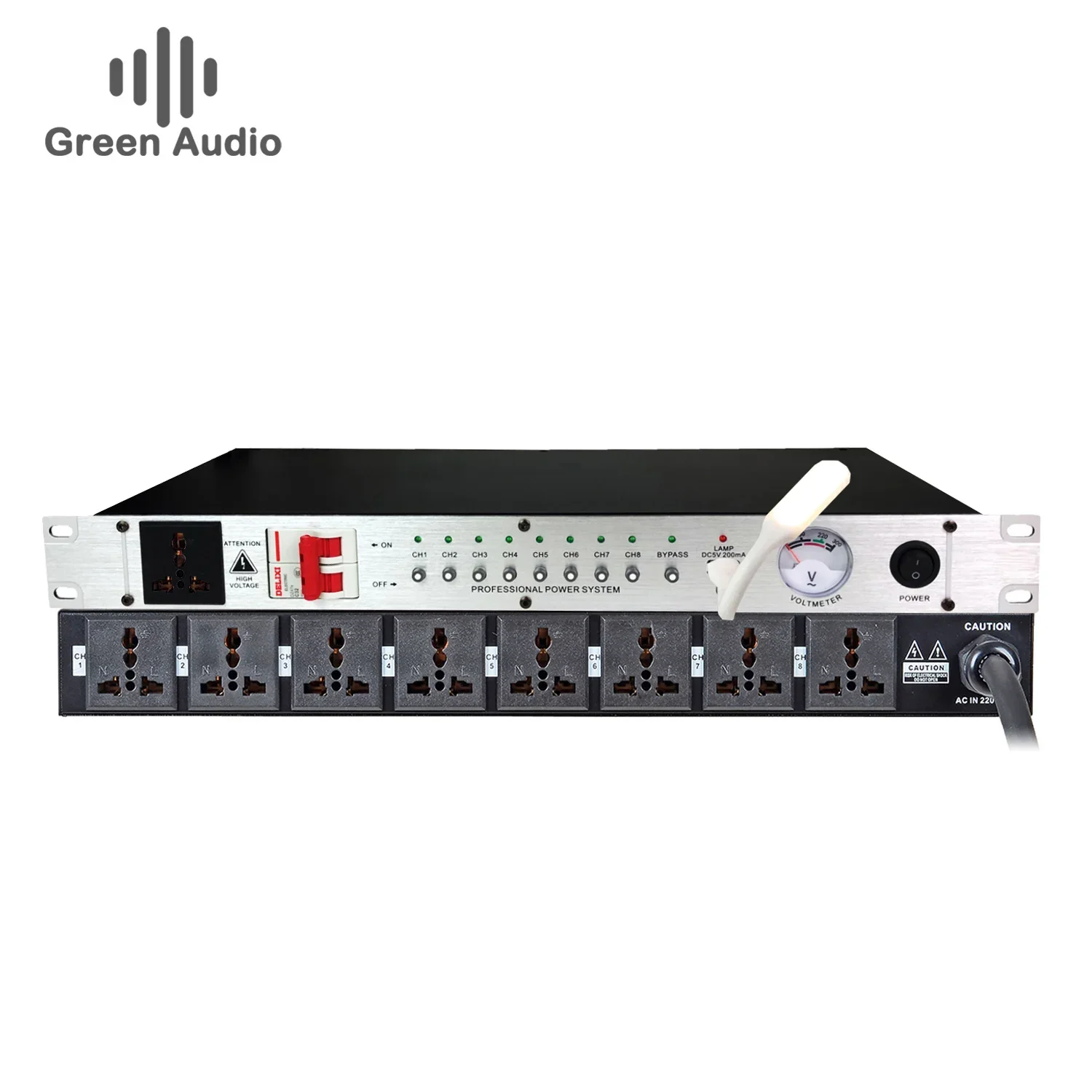 GAX-DB09 8-Way Multi-Channel Professional Stage Sound Intelligent High-Power Home Theater Sound Sequencer