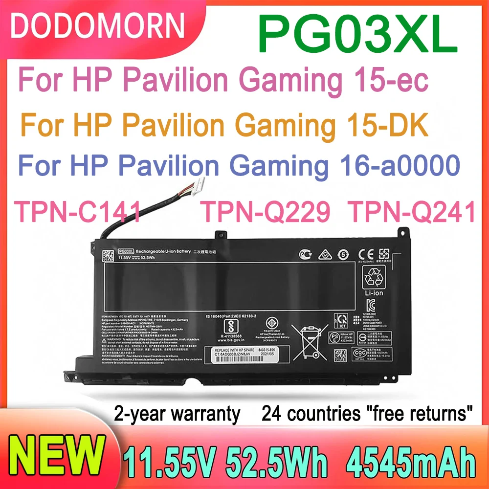 Nouvelle batterie d'ordinateur portable ical03XL pour HP Pavilion Gaming 15-DK dk0003nq 15-dk0020TX 15-sièges 15-ec0000 OMEN 5X FPC52 HSTNN-DB9G L48430-2B1