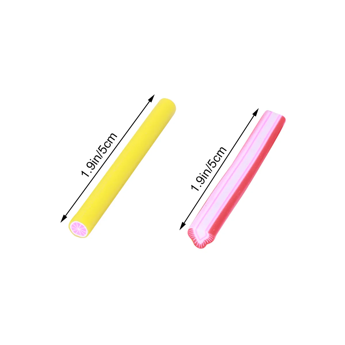50Pcs Polymer Clay Canes Vivid 3D Fruit Shapes Customizable Slices for Nail Art Stickers DIY Craft Decor Scrapbooking