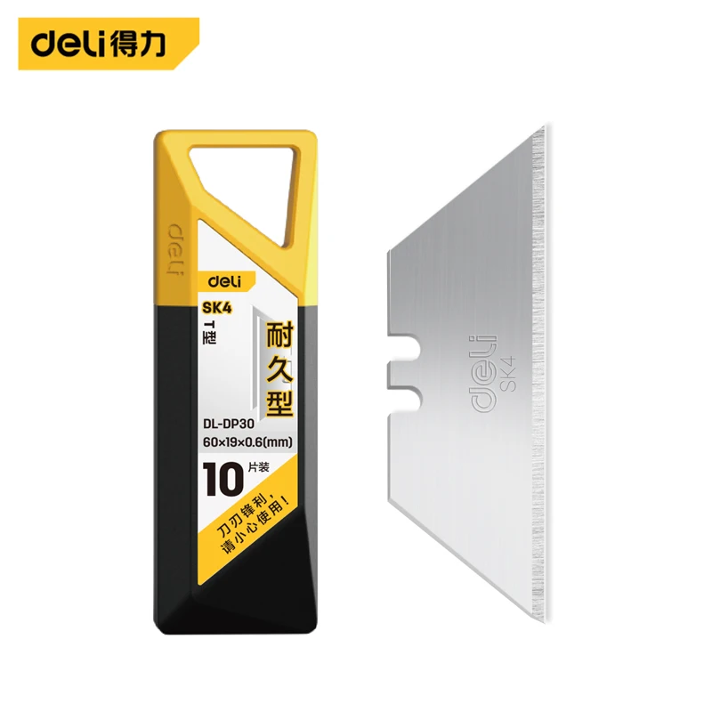 Deli 18 mm Portátil Lâmina de Utilidade Sk4 Liga de Aço Preto-afiado Multi-lâmina 10 Peças Escada em Forma de t Lâminas de Substituição Industrial