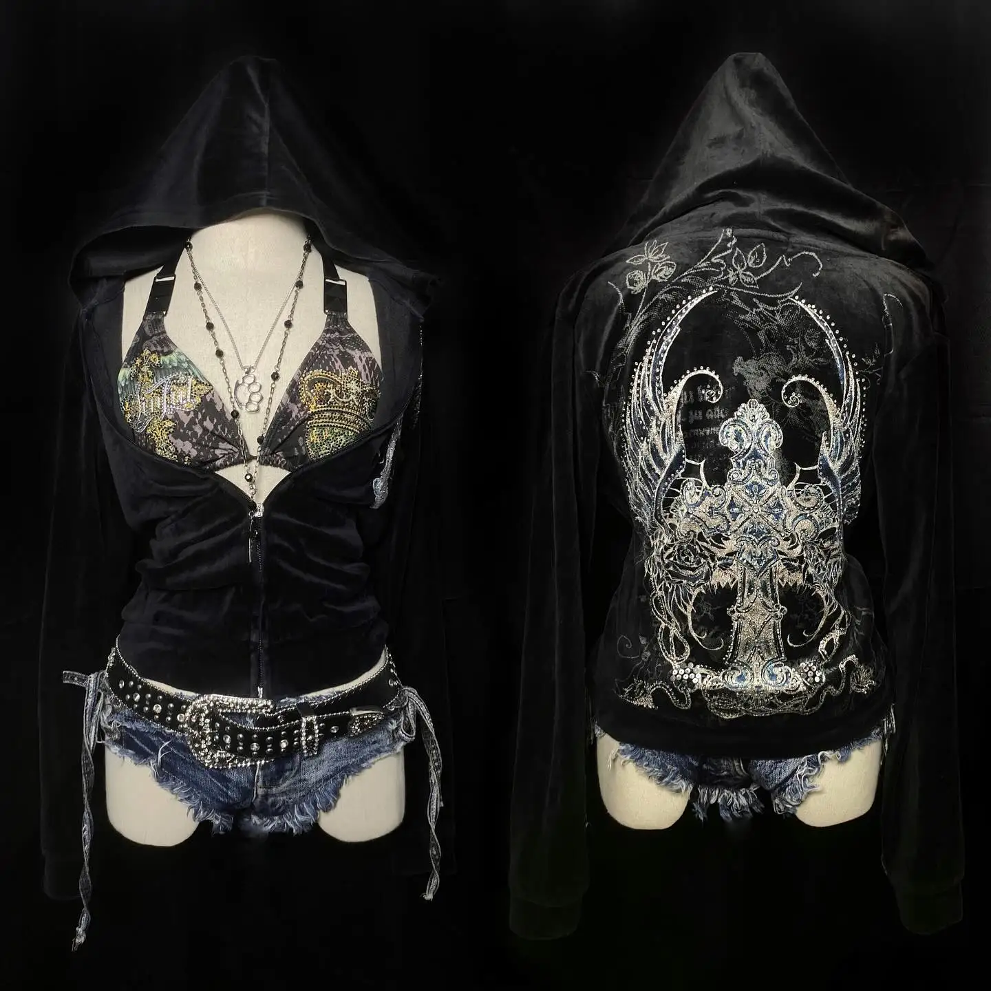 

Harajuku Angel Pattern Printed Gothic Streetwear Retro Hoodie Y2k Long Sleeve Jacket Hip Hop Punk Casual Loose Sweatshirt