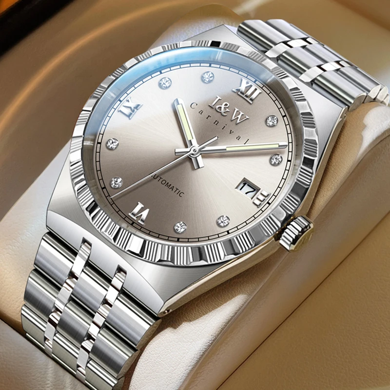 

Карнавальный бренд IW Series, роскошные механические часы с механизмом NH35A для мужчин, водонепроницаемые мужские часы из нержавеющей стали 50 м с сапфировым стеклом