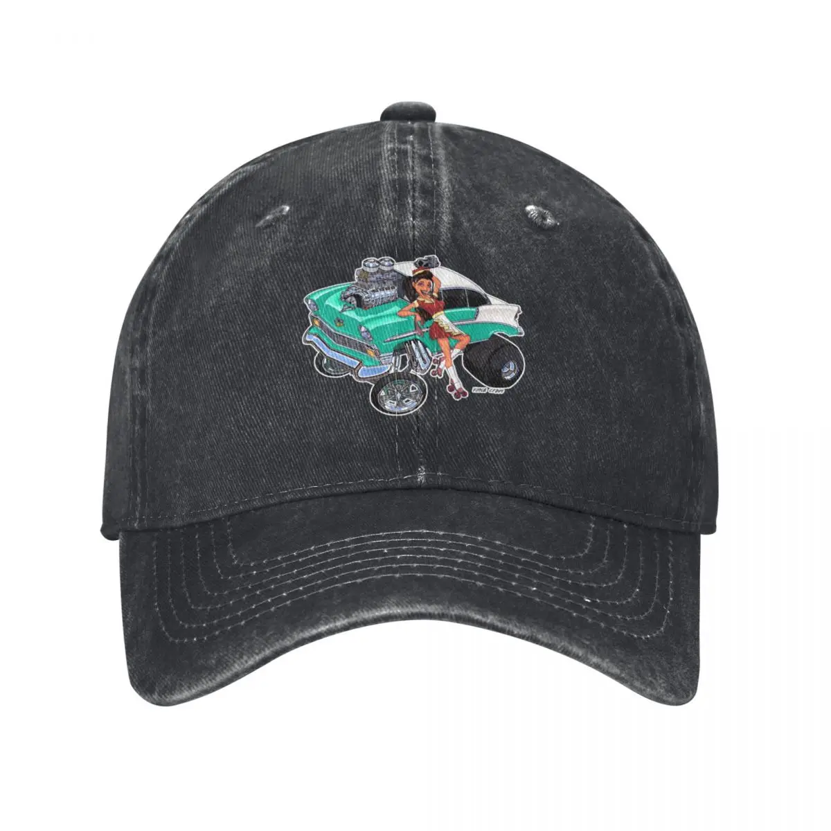 Vince Crain High Octane aqua 1956 Gasser Old School Baseball Cap western Hat fun hats men's big size hat For Men Women's