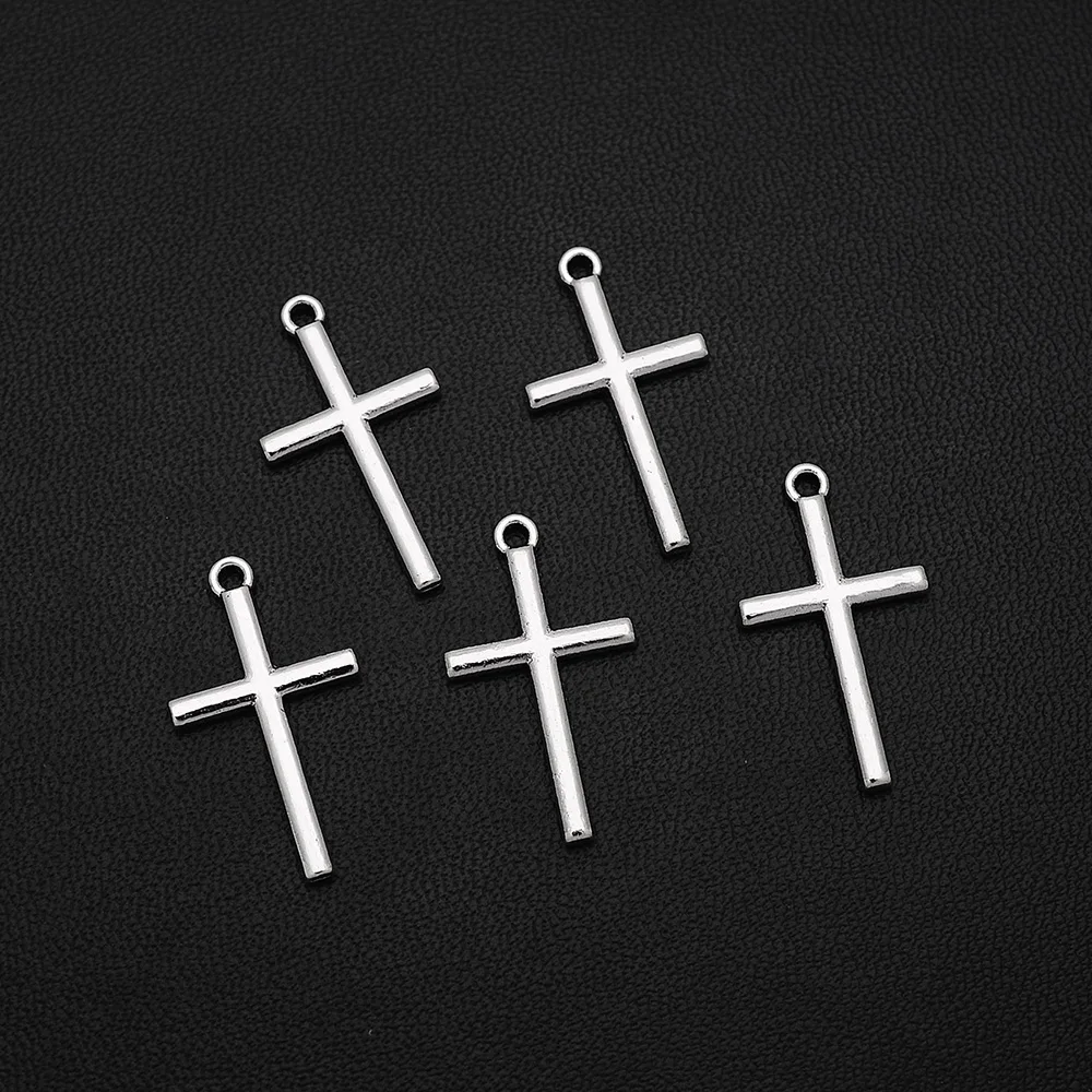 40pcs/lot--13x23mm Mini Cross Charms Christianity Pendants For Diy Jewelry Making Supplies Accessories Wholesale Bulk Items