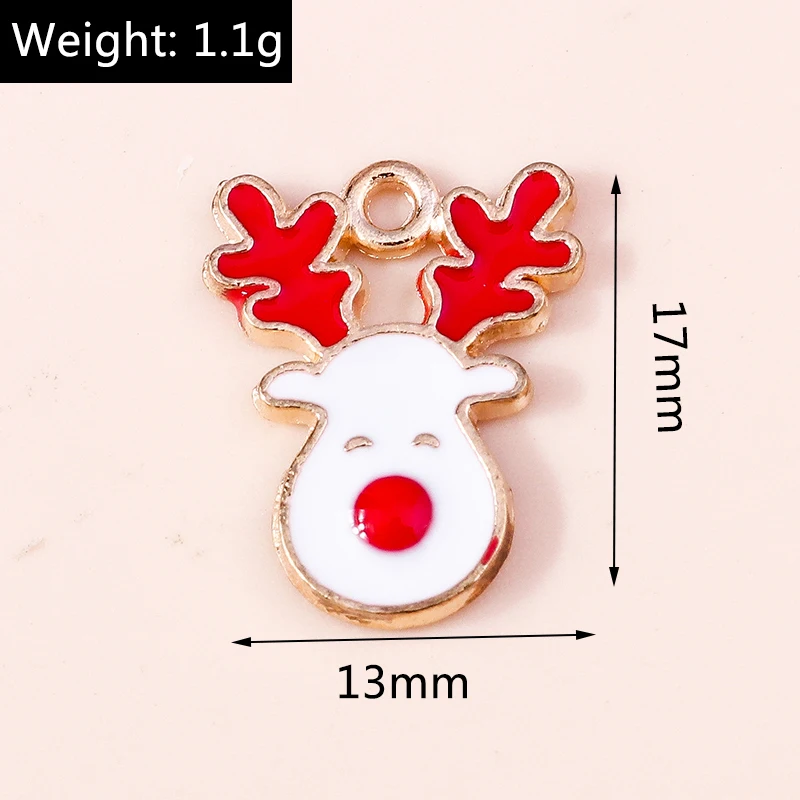 Duarte 20 Teile/los Cartoon Tier Charms Emaille Weihnachten Hirsch Charms Anhänger für Schmuck Machen Halskette Ohrringe DIY Handwerk Geschenk – Detail 1