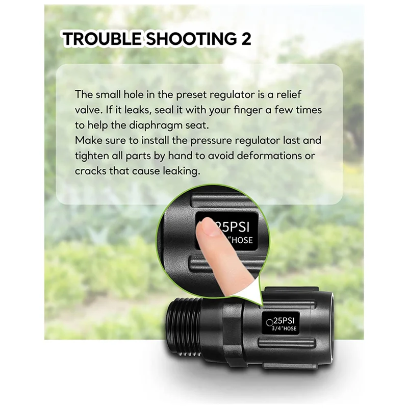 ABFS Drip Irrigation Pressure Regulator 25 PSI 3/4 Inch Hose Thread Drip Irrigation Pressure Reducer - 4 Pack