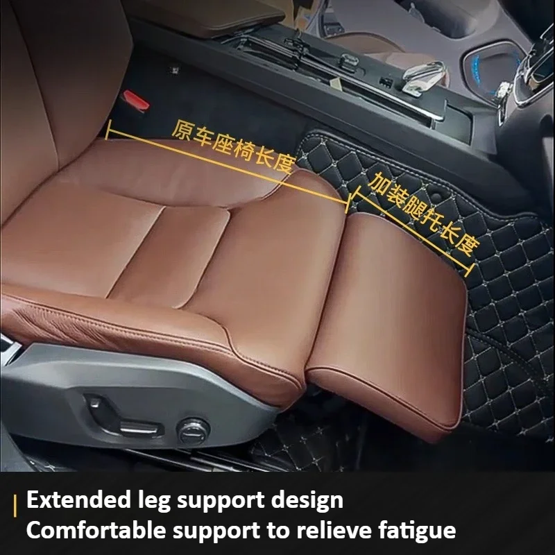 For Volvo XC60 XC90 2018-2026 Car Co-pilot Electric Leg Support Upgrade 90 Degree Adjustable Passenger Seat Leg Rest Leather Pad detail image 2