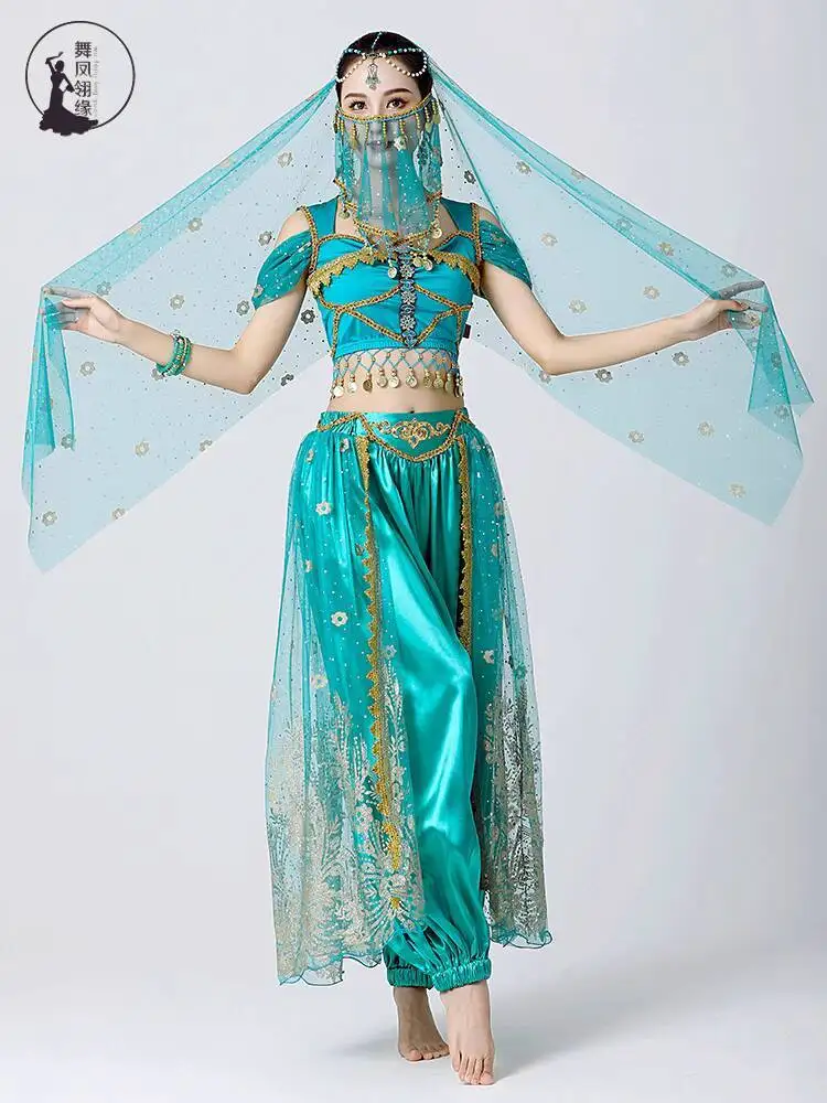 

New Indian Dance Performance Costume Women Princess Jasmine Fiesta Carnival Halloween Cos Cosplay Clothing Exotic Style Clothing