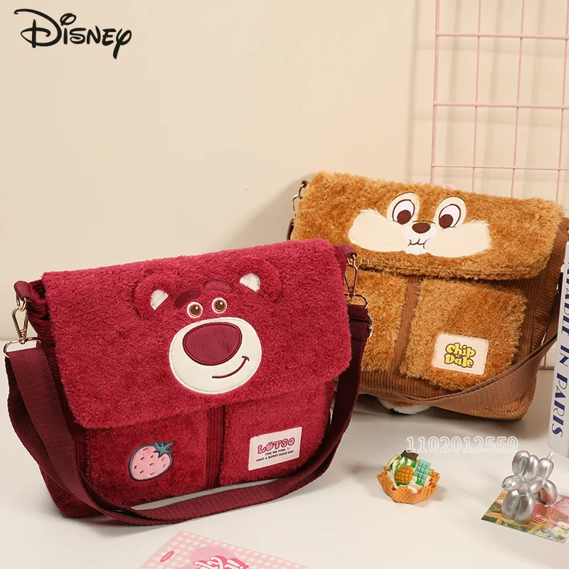 Disney New Doll Plush Shoulder Messenger Bag Luxury Brand Girl Shoulder Messenger Bag Cartoon Female Shoulder Messenger Bag