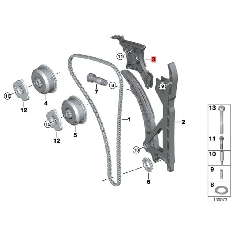 Engine Timing System Timing Guide Rail Timing Chain Plate 11317516093 For BMW E93 E90 E89 E82 E71 E61 E60 N54 Engine