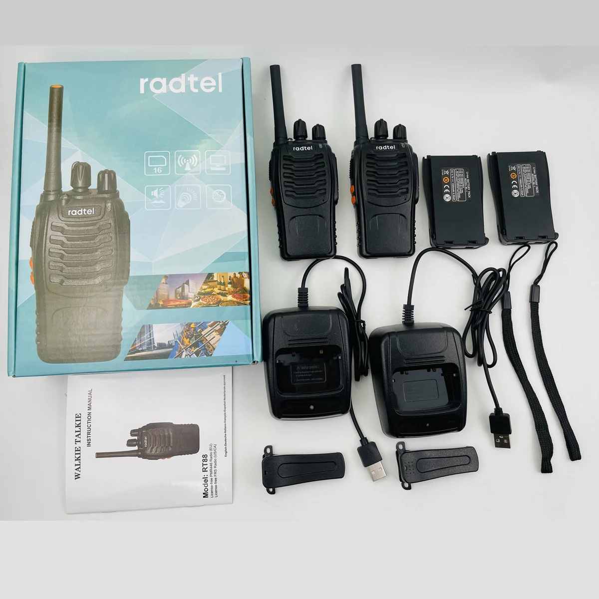 Imagem -06 - Mini Walkie Talkie Radtel Rt88 Rádio em Dois Sentidos Portátil Frs Rádio Comunicador Vox Walkie-talkie Crianças de Longo Alcance para Audlt Negócios