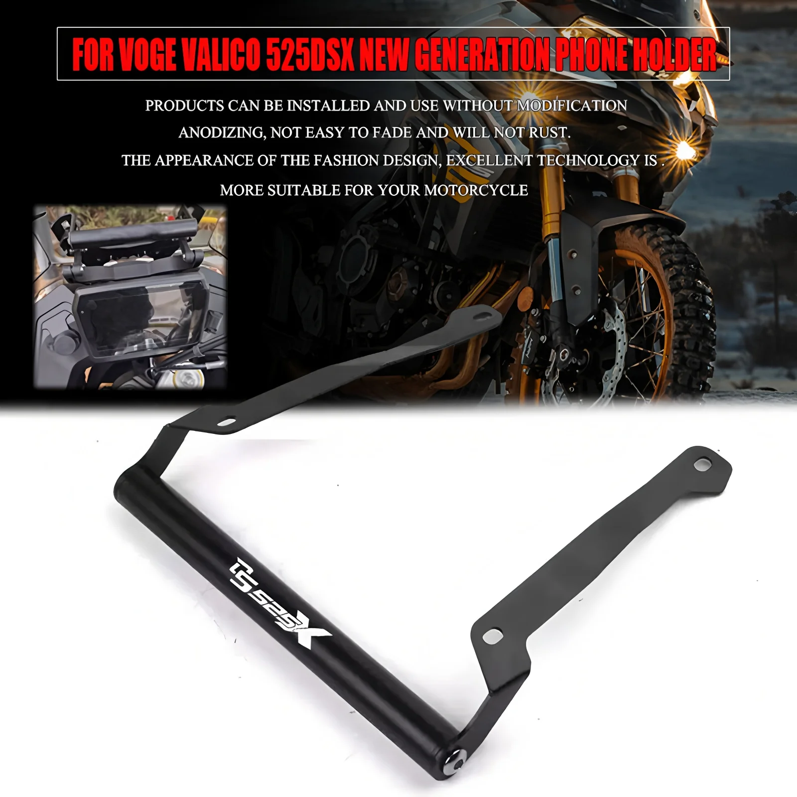 

DS525X Phone Holder Navigation GPS Bracket Plate Adapter For VOGE 525DS 525DSX DS525 DSX 525 Motorcycle Accessories 2023 2024