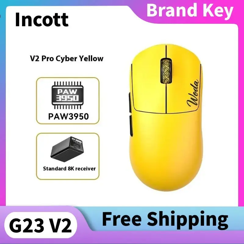 

Incott G23V2 SE G23V2Pro 1K/8K Hot Swap Mechanical Wireless Mouse PAW3395/3950 32K/45K DPI Customizable Bluetooth Gaming Mouse