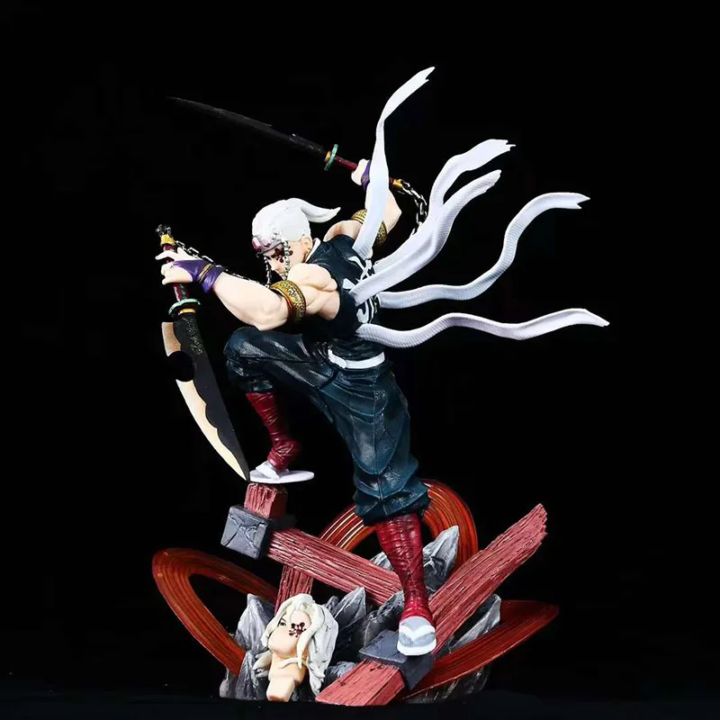 

27cm Demon Slayer Uzui Tengen Anime Figure Kimetsu No Yaiba Action Figure Battle Figurine Collectible Model Doll Toy