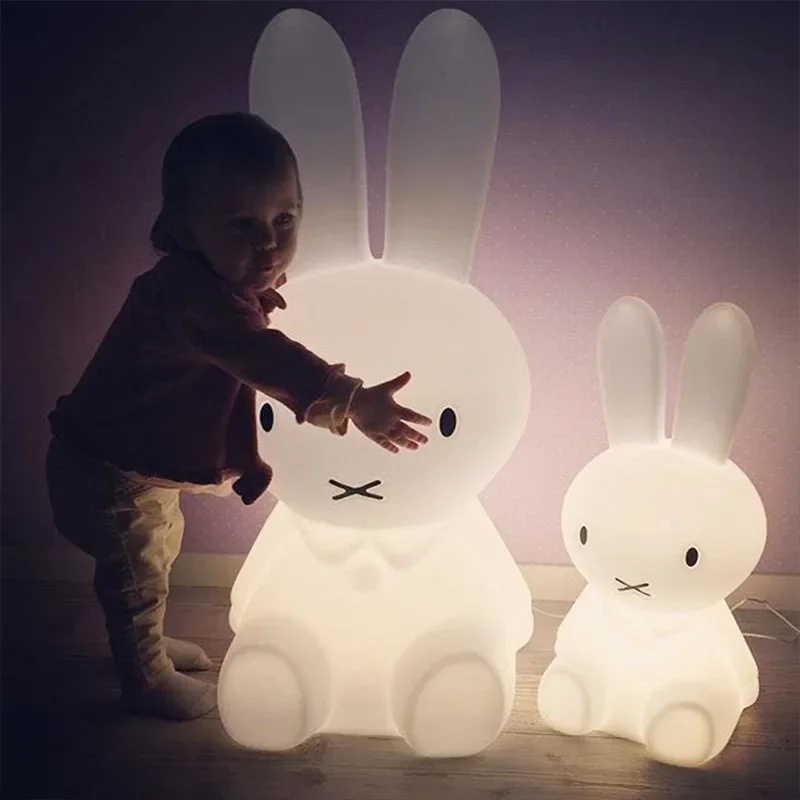 Rabbit Mood Light 80CM 16 Color Band Remote Control USB Charging Decoration Bedroom Bedside Light Children\'s Birthday Gift