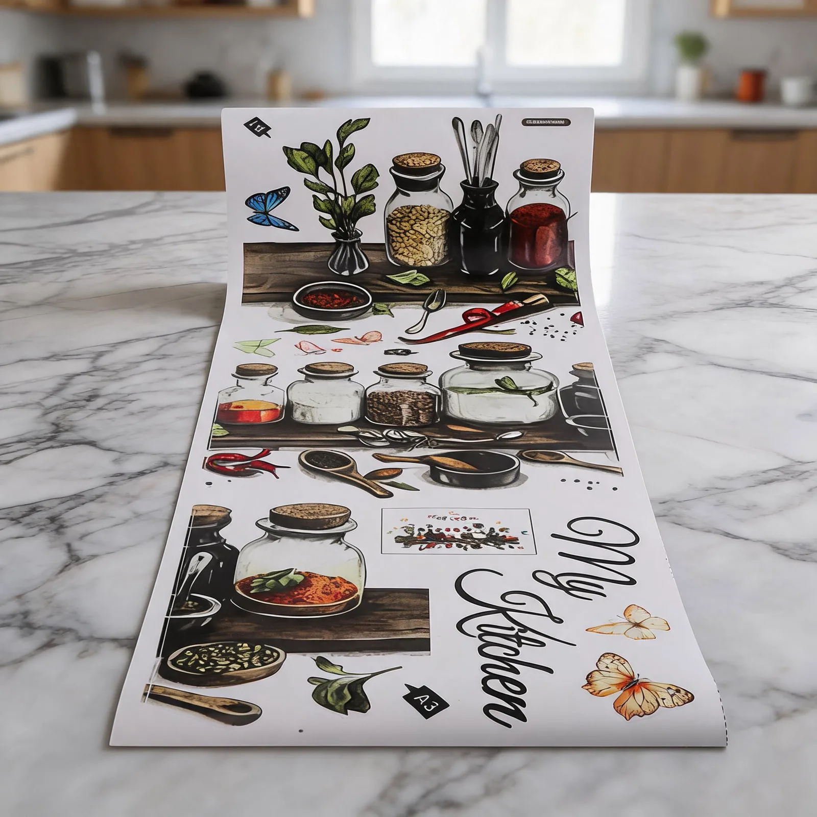 For Rental Homes For Kitchen Decor Kitchen Wall Sticker Colorful Kitchen Decoration Peel-and-apply Installation
