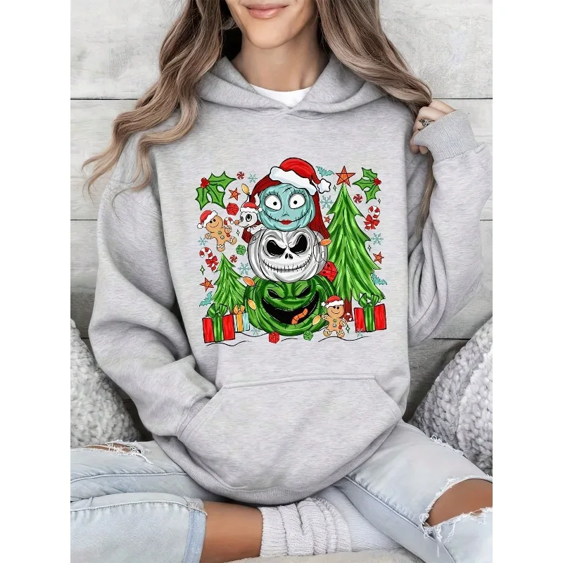 Świąteczna bluza Disneya z Jackiem Skellingtoniem, Boogie i Zero, idealna na jesień i zimę, dla kobiet i mężczyzn.