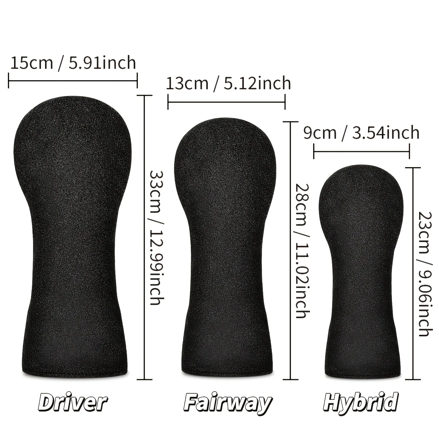 1pc / 4pcs Black Glitter Design Golf Club Head Covers, Fits Driver, Fairway Woods & Hybrid Clubs. Universal Fit for Men & Women, - view 6