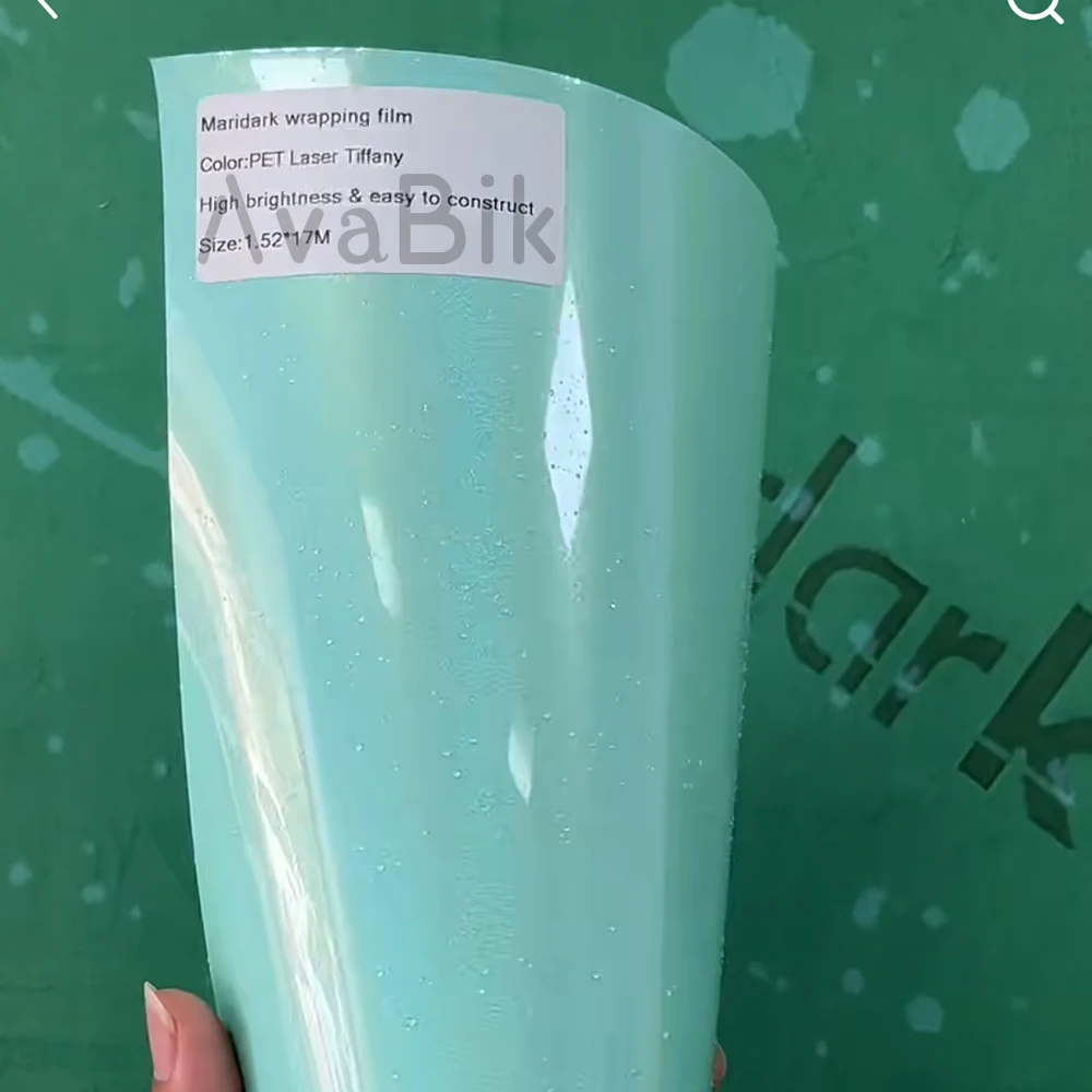 

Quality PET Electroplated Laser green Car Sticker Vinyl Wrap Film Car Motorcycle Styling With Air Release Initial Low Tack Glue