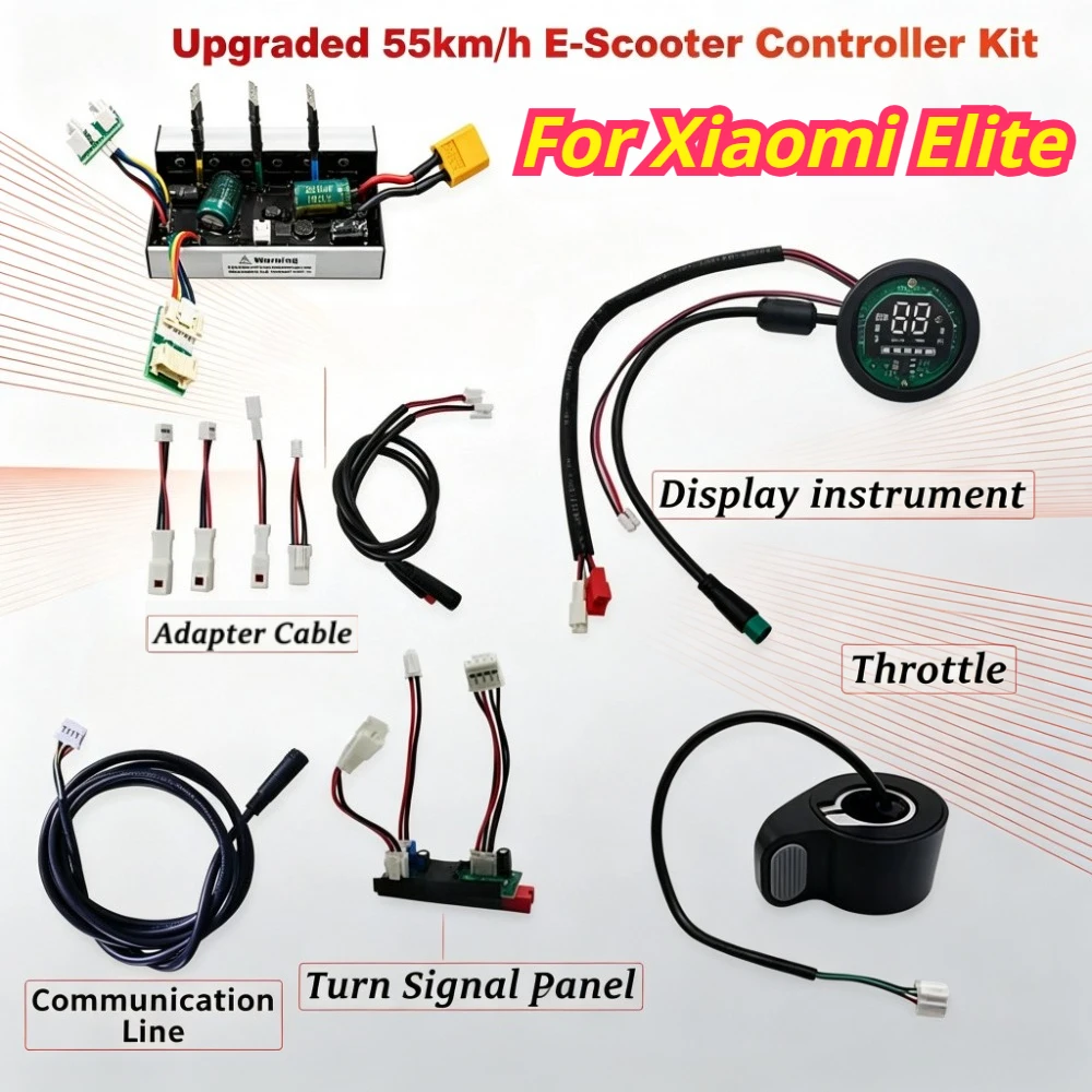 Verbessertes 55 km/h E-Scooter-Controller-Kit für Xiaomi Elite E-Scooter - Geschwindigkeitsfreischaltung, Motor-Selbstlern-Motherboard-Ersatz