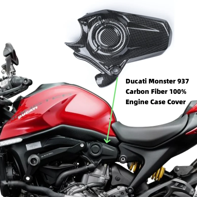 

Left Side Engine Case Cover Fairing Cowling For Ducati MONSTER 950 STEALTH 2021-2023 Full Carbon Fiber 100%