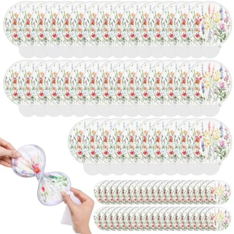 

Pcs Round Foldable Hand Fans Watercolor Wildflower Collapsible Folding Handheld Fans with Plastic Handles and Storage Bags for