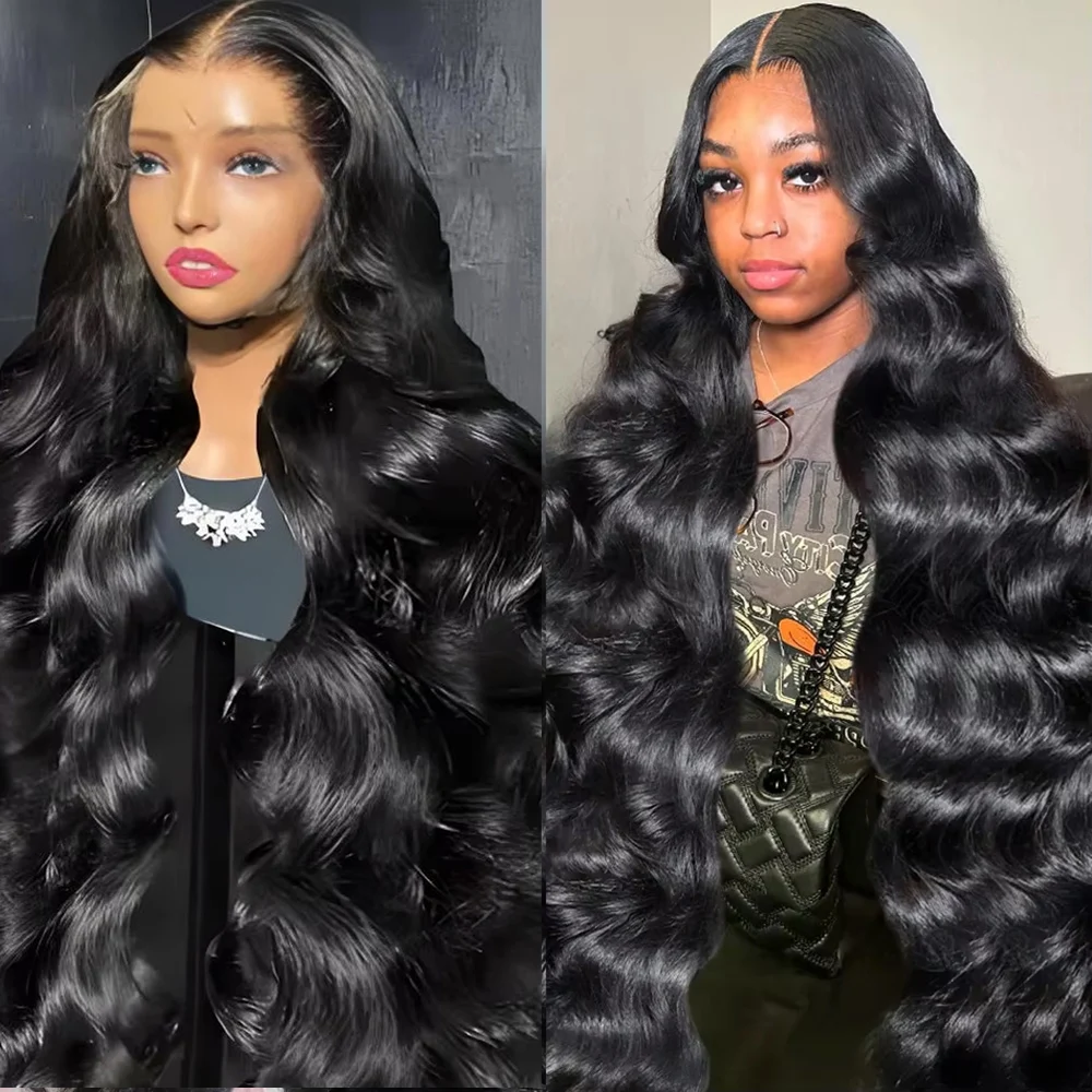 

200 Density Natural Color Body Wave 360 HD Lace Frontal Wig Natural Black Body Wave Pre Plucked Human Hair Wigs For Women