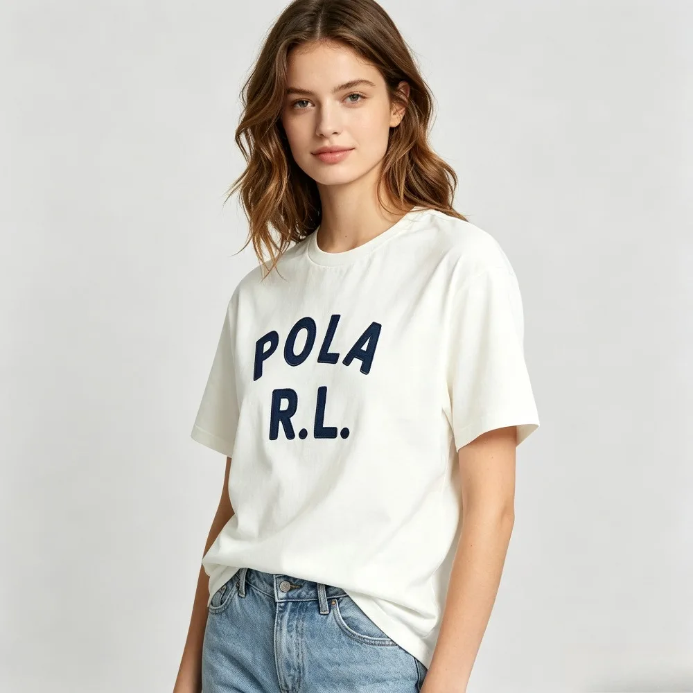 Vintage Block Letter Graphic Men T-Shirt Simple Casual Cotton Short Sleeve Street Tee