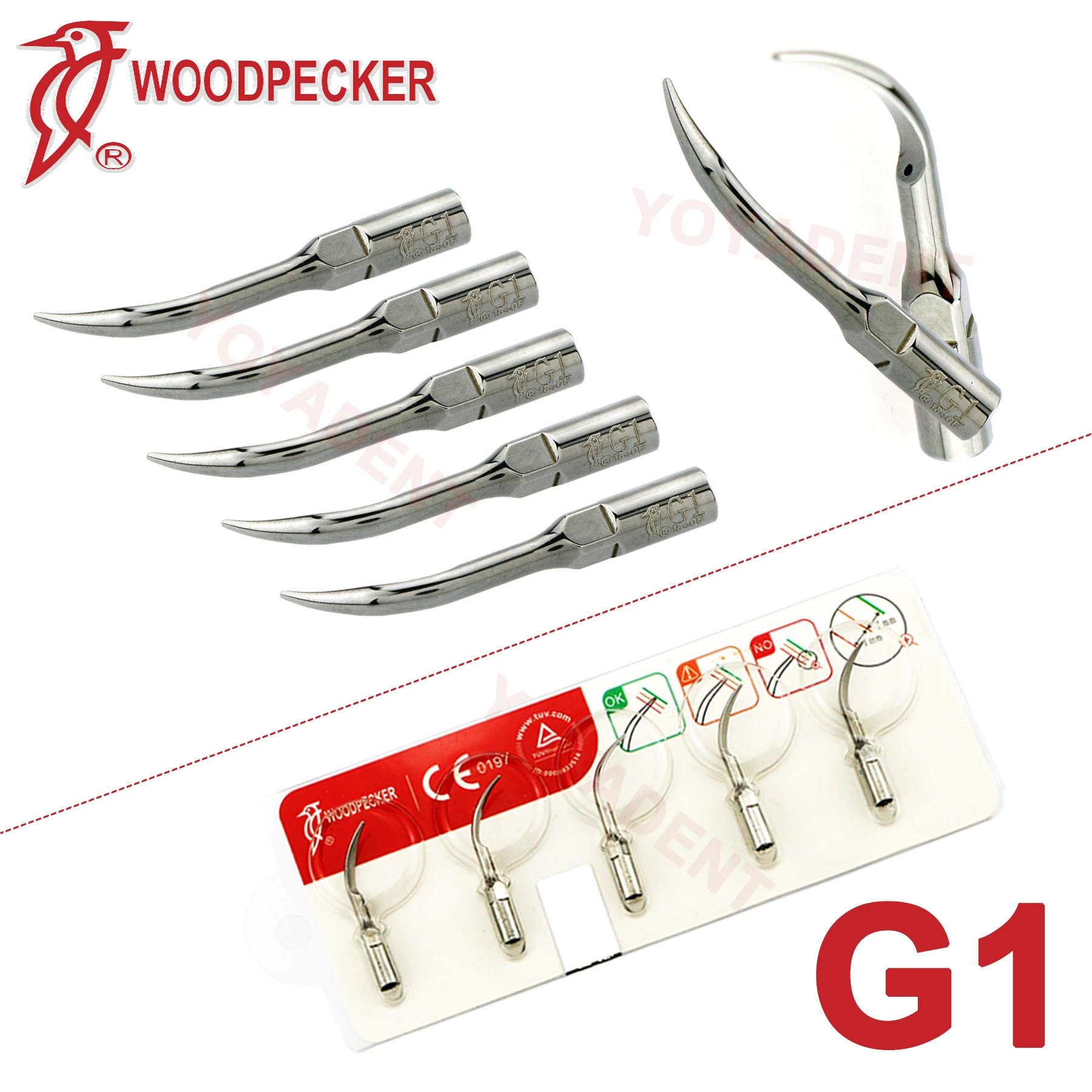 

Woodpecker Tips Dental Ultrasonic Scaler Tips G1 G1T Fit EMS UDS Scaler Handpiece Dentist Tools