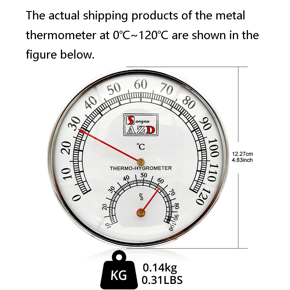 Sauna Hygrometer Metal-Case Bath Outdoor-Used Indoor And Steam