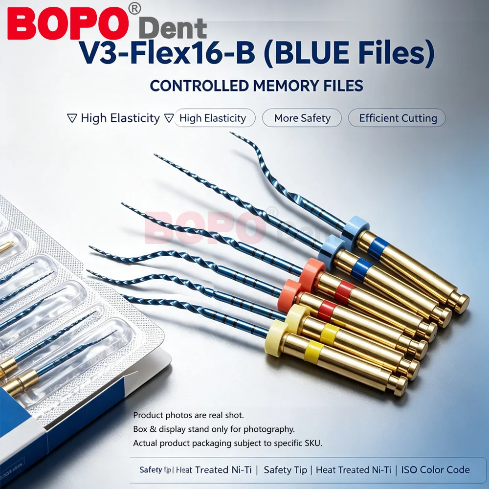 Dental Blue Flexible Files Endo Rotary File Endodontic Large 45-80# 20#19/21/25mm Nickel Titainium Dentistry Root Canal Material
