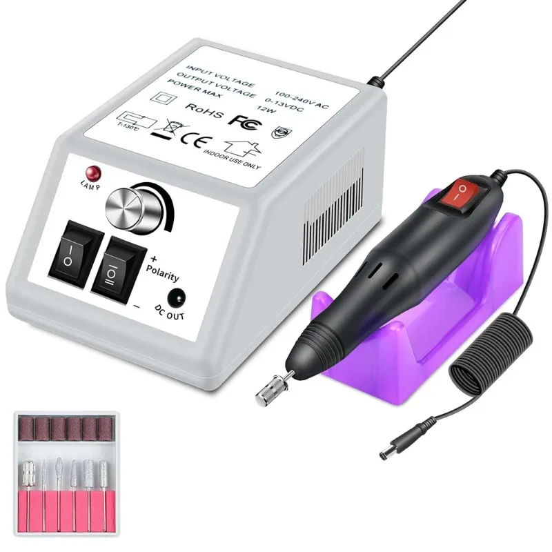 

Professional Manicure Drill Machine Set for Gel Polish Removal, Nail Shaping, and Filing - Low Noise, Easy to Use