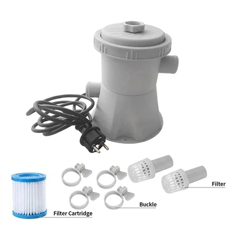 FSTE-EU Plug Swimming Pool Filter Pump 300 Gallon Above Ground Pool Water Filter Household Pool Cleaner Circulation Pump