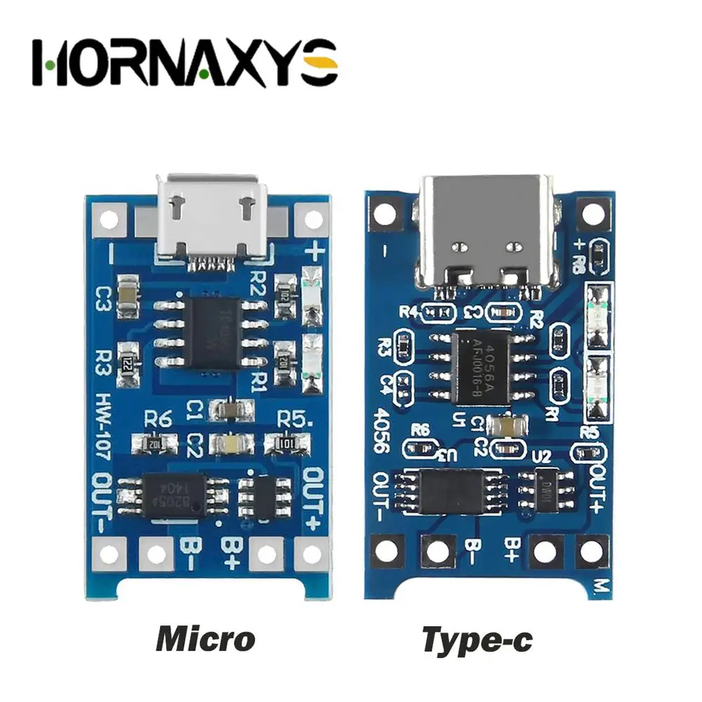 5/10PCS 5V 1A Micro USB Type-c 18650 TP4056 Lithium Battery Charger Module Charging Board With Protection Dual Functions