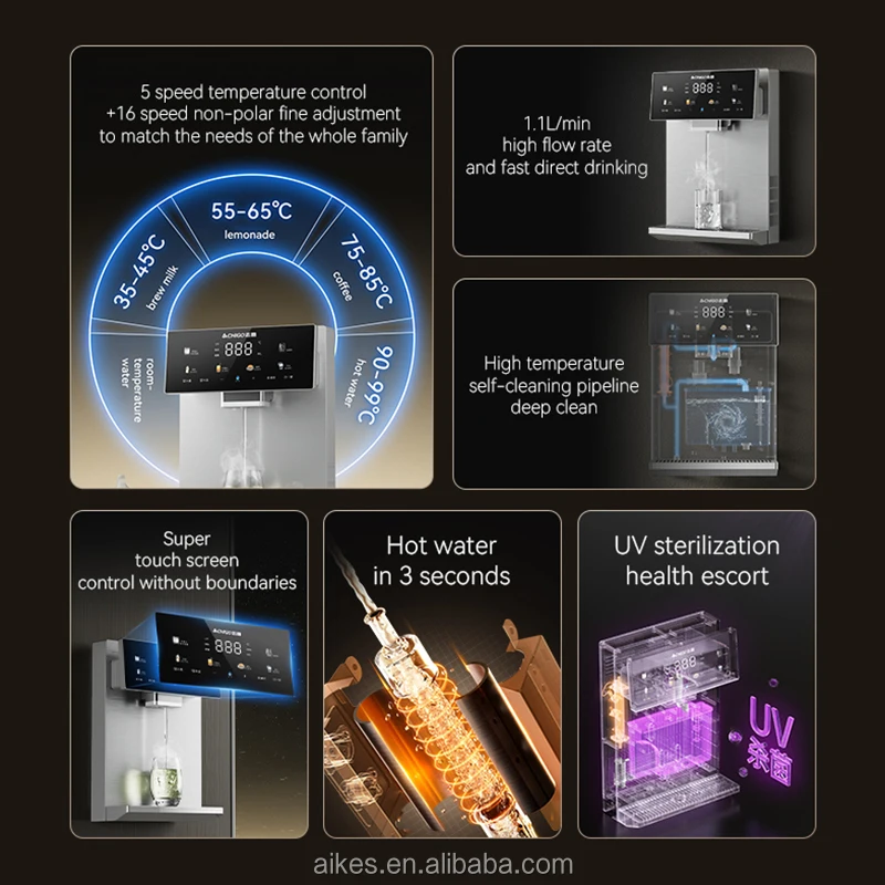 موزع مياه محمول لتدفئة سطح المكتب لتنقية المياه الساخنة للاستخدام المنزلي في الهواء الطلق في سطح المكتب البلاستيكي سهل التركيب