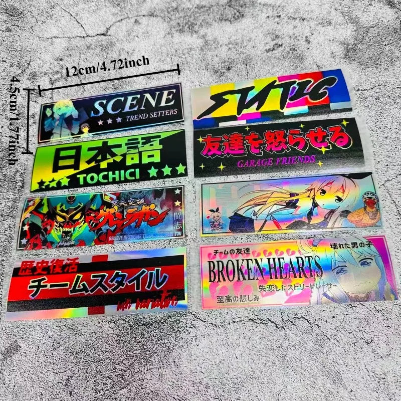 JDM Modification Sticker Set, Reflective Waterproof Vinyl Decals for Car Motorcycle Body Window