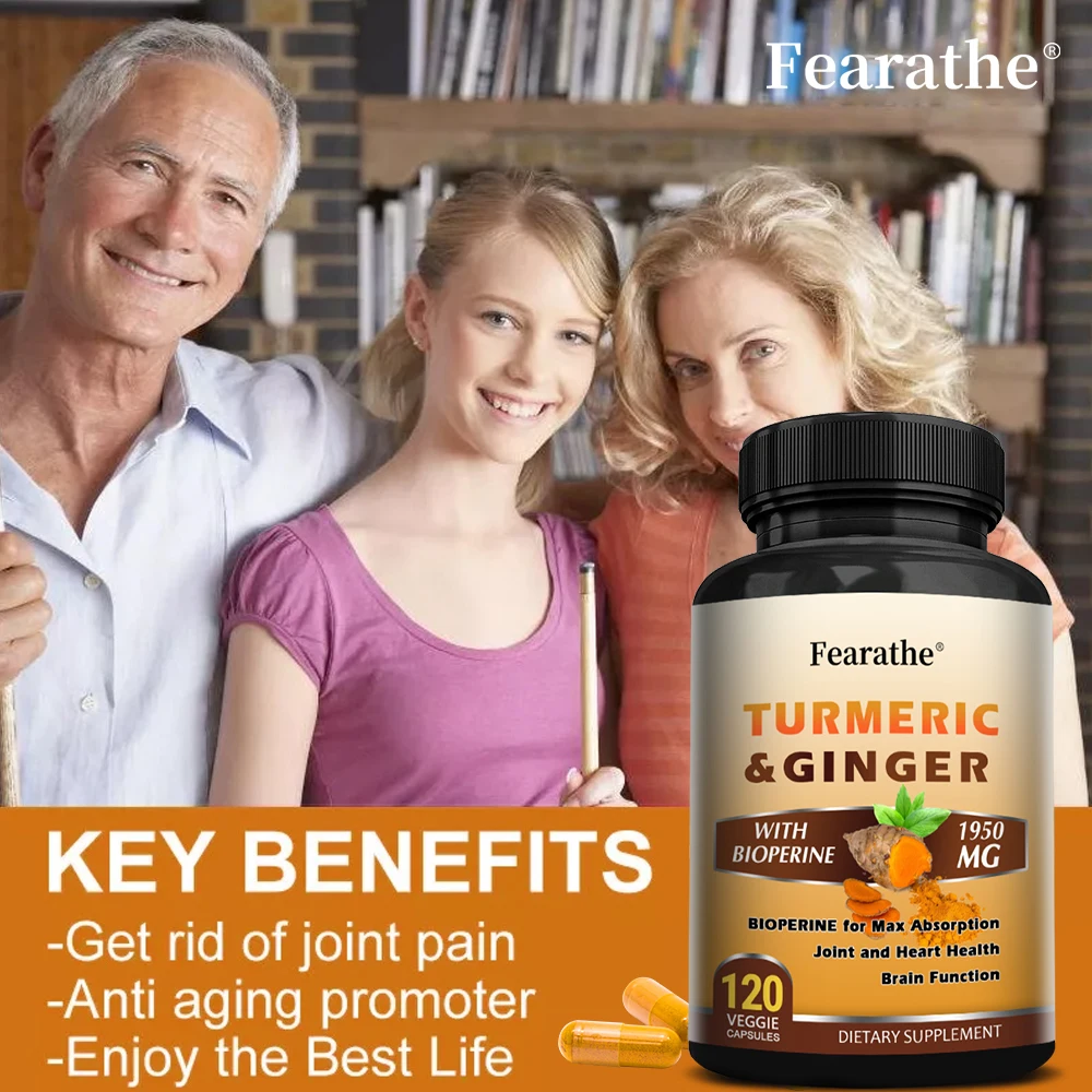 Turmeric Ginger + Ginger Supplement, 95% Curcuminoids, with Turmeric, Black Pepper for Joint, Digestive and Immune Support - view 4