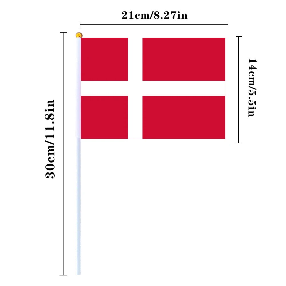 CYPOMELO Flag  Denmark national flag 14 * 21cm  Denmark  flag small holding waving flag indoor and outdoor home decoration