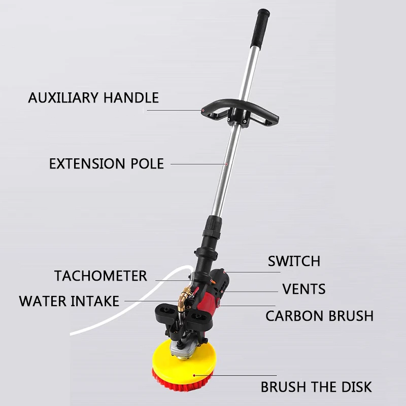 860W Multifunctional Handheld Electric Concrete Floor Scrubber For Marble Tile Surface Cleaning Processing Equipment