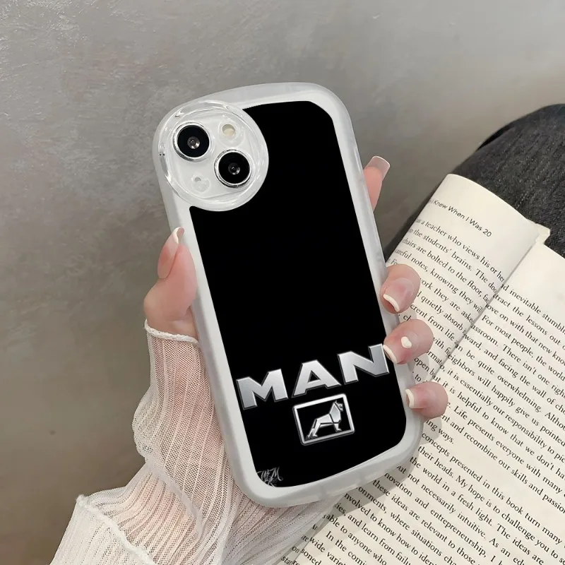 Man Trucks Logo Telefoonhoesje Voor Iphone 14 Pro Max 11 12 13 Mini X Xr Xs 7 8 Plus Angel Ogen Grote Pupil Lens Siliconen